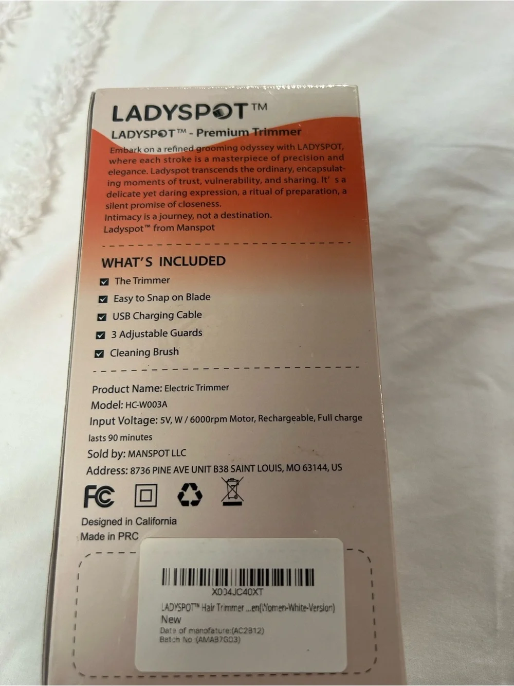 LadySpot Ceramic Bikini Trimmer — Cream